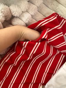 forever 21 Red White Striped Mini Skirt with pocke