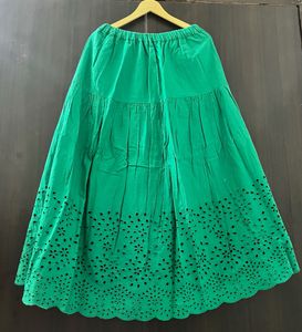 Emerald Green Eyelet Skirt