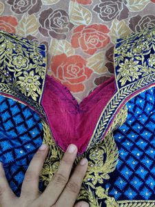 Beautiful Pink and Blue Anarkali Suit