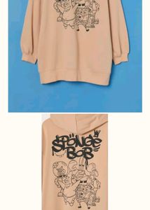 H&amp;M  Beige SpongeBob Oversized Hoodie