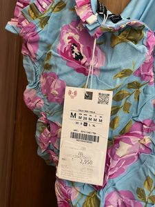 Zara Floral Ruched Mini Dress