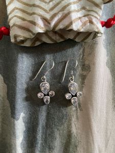 Amrapali Pure Silver 92.5 Crystal Drop Earrings