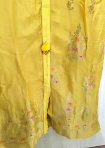 Yellow Silk Kurti Nice Style