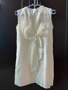 Elegant White Broderie Anglaise Dress