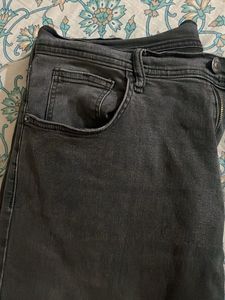 Classic Charcoal Wash Wide Leg Jeans