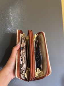 Rustic Jute Zip-Around Wallet