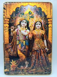 Krishna Radha crystal bubble frame 12x18 inch