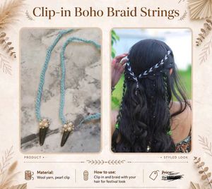 handmade trio Bohemian Braided Hair Extensions