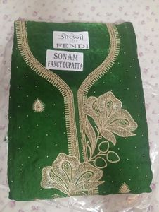 Green Embroidered Kurta Set with Dupatta
