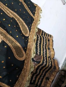 Designer Black &amp; Gold Lehenga Choli Set