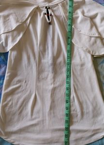 Women Off White Full Neck Top