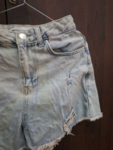Distressed Denim Shorts