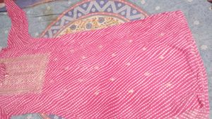 Pink Bandhani Saree