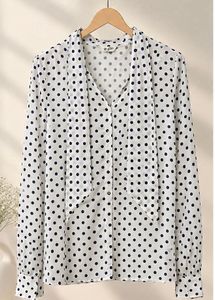 Chic Polka Dot Bow Blouse