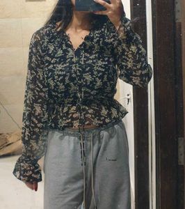 Floral Print Long Sleeve Top