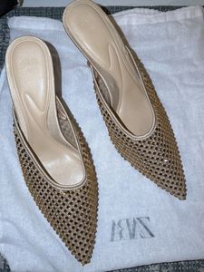 Sparkling Embellished Heeled Mules