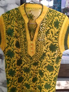 Pure GEORGETTE Embroidered Short Kurti With (ONLY
