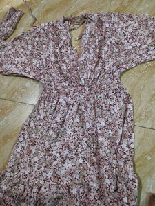 Floral Print Long Sleeve Mini Dress