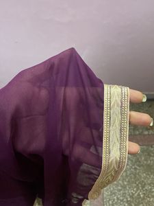 Elegant Purple Wine Embellished Gown