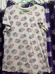 Cute Cupcake Print night suit