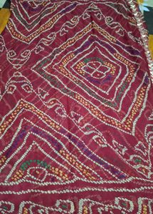 Maroon Bandhani Saree