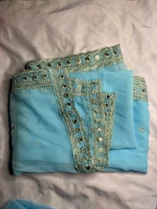 Beautiful Blue Embellished Kurta Set