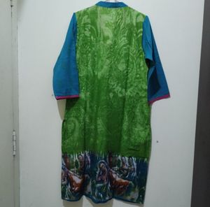 Shree Green Blue Kurta And Blu Kuta With Polka Dot