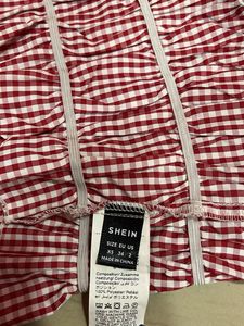 Red Gingham Smocked Tube Top