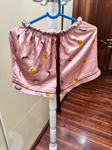 Cute Pink Smiley Face Pajama Shorts