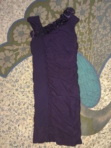 Purple One-Shoulder Ruched Dress