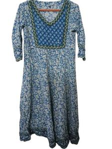 Blue Floral Print Kurta