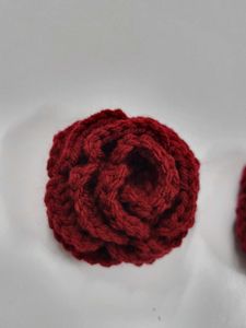 Handmade Knitted Rose Hair Clips (Set of 2)