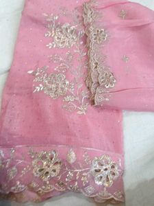 Elegant Pink suit Set with Embroidery