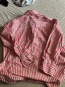 Red &amp; White Stripe Button-Up Shirt