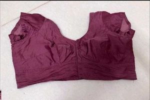 Wine Magenta Saree With  Blouse