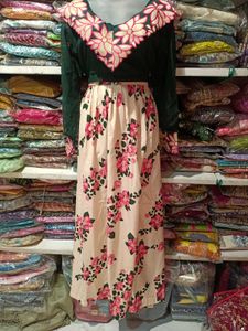 Stylish Green Embroidered Blouse with lower 2pc L