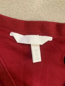 Burgundy V-Neck Cardigan