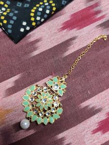 Green stone maangtika 🎀✨