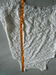 White Lace Tunic Top with Fringe