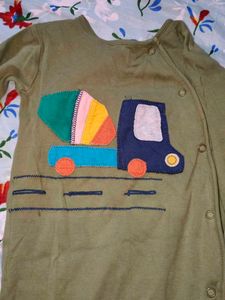 Adorable Truck Applique Baby Onesie