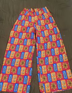 Colorful Floral Print Palazzo Pants