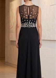 AND Elegant Black Embroidered Maxi Dress/Gown