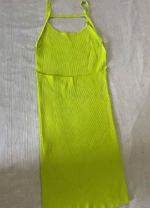 SHEIN Neon Green Ribbed Dress