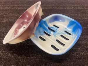 Marble Effect Soap Dish Set
