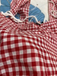 Red Gingham Tie-Strap Crop Top