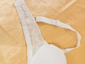 White Padded Bra with Lace Detail