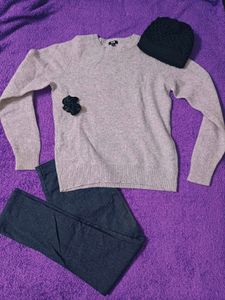Gray Wool Blend Sweater