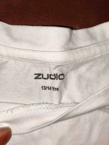 Zudio Cute White &amp; Green T-Shirt Dress