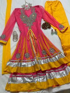 Beautiful Pink & Yellow Pakistani Dress