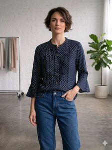 Chic Polka Dot Button-Up Blouse